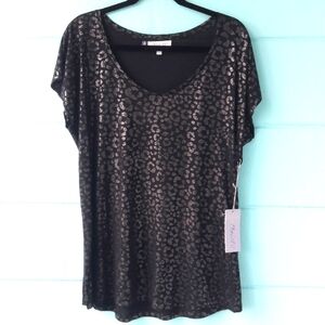 NWT "Jennifer Lopez" Black Foil Top Size X-Large